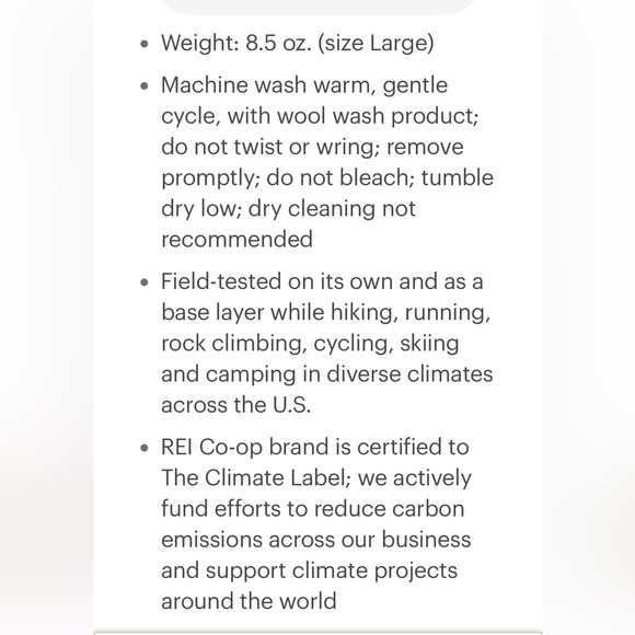 REI Co-Op Merino 185 Long Sleeve 1/2 Zip Base Layer Top In Smoked Paprika M - Picture 16 of 16